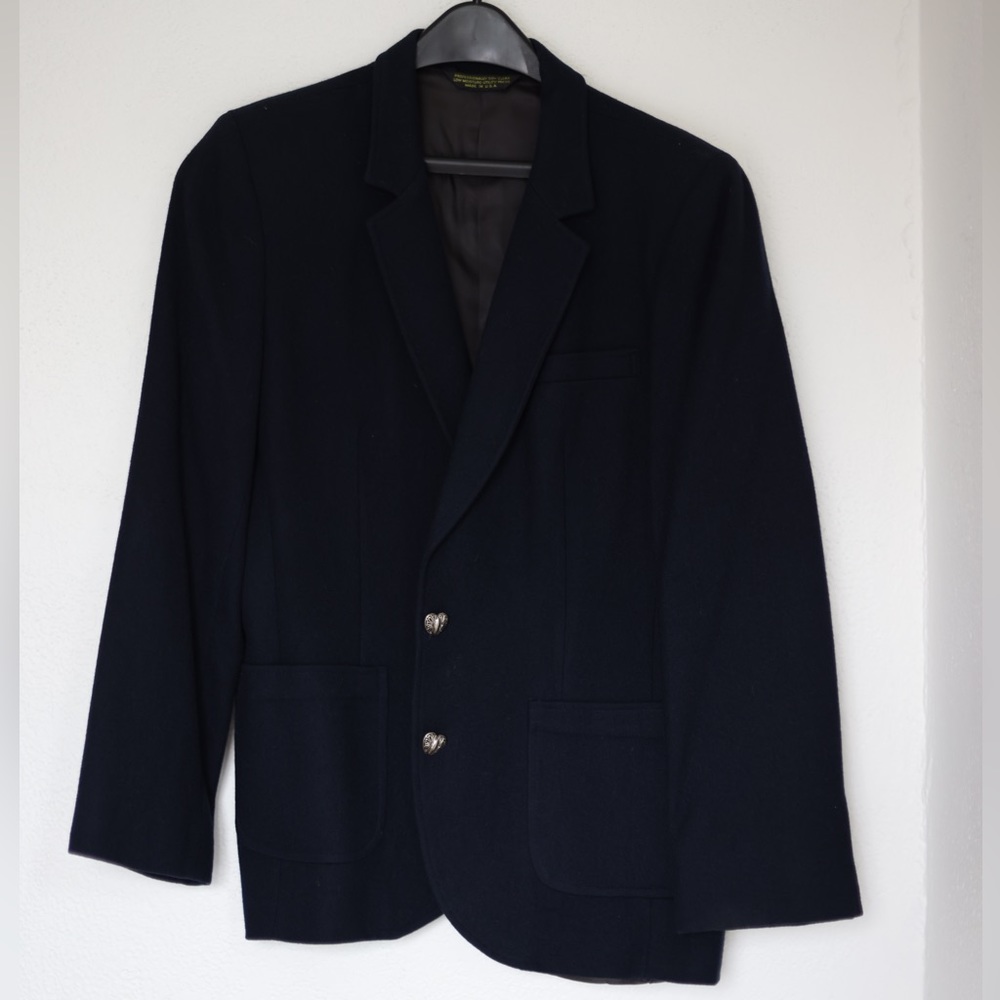 VINTAGE Bristol County Navy Wool Blazer